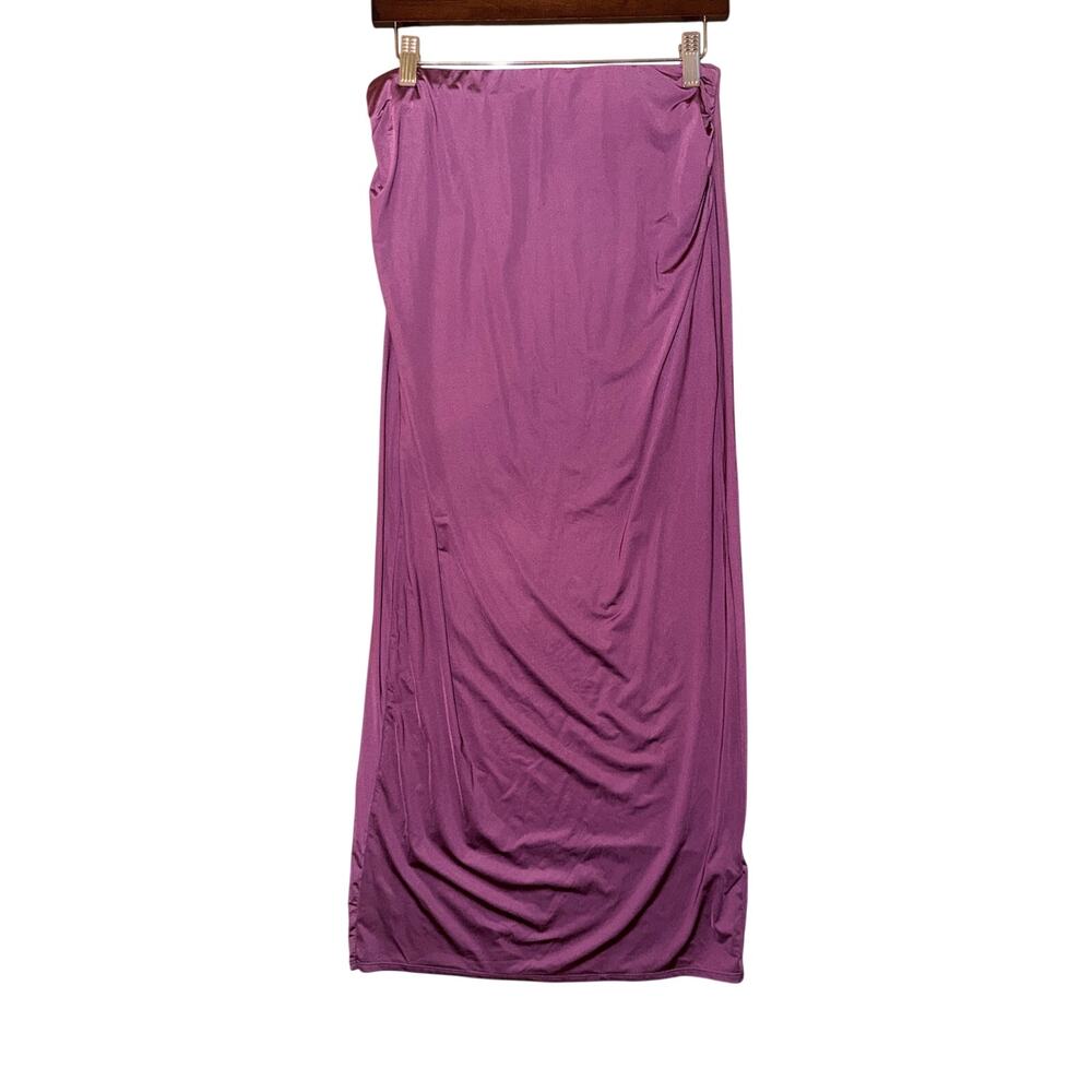 NWT halara wine maroon strapless dress medium Athleisure midi slinky ruched